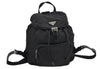 Authentic PRADA Vintage Nylon Leather Drawstring Backpack Black 1371K