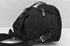 Authentic PRADA Vintage Nylon Leather Drawstring Backpack Black 1371K