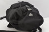 Authentic PRADA Vintage Nylon Leather Drawstring Backpack Black 1371K