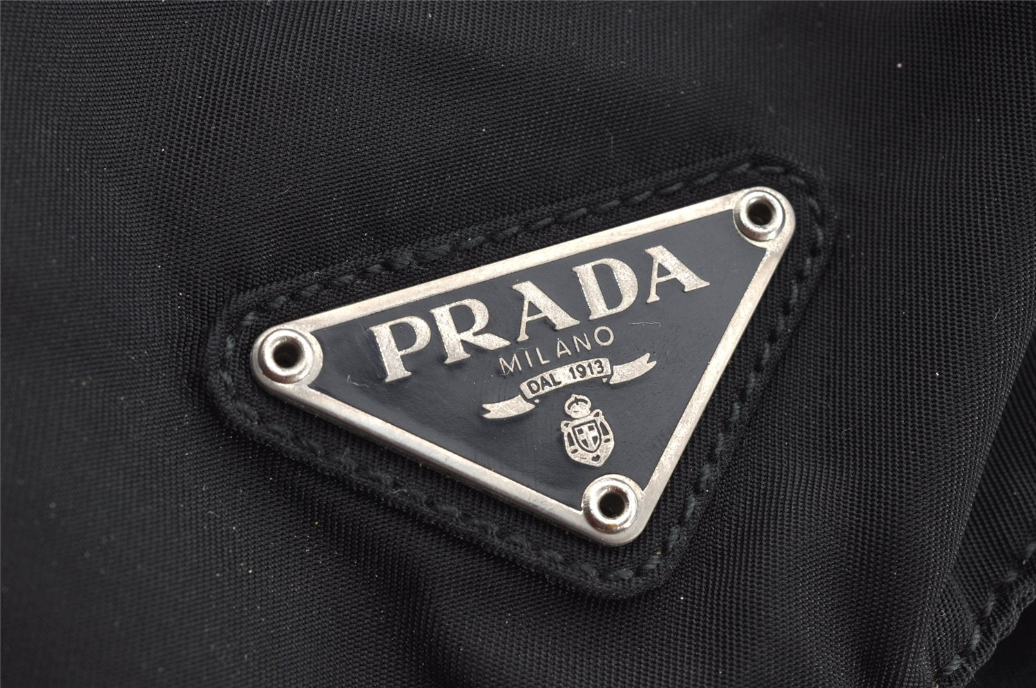 Authentic PRADA Vintage Nylon Leather Drawstring Backpack Black 1371K