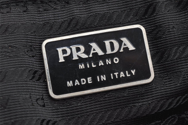 Authentic PRADA Vintage Nylon Leather Drawstring Backpack Black 1371K