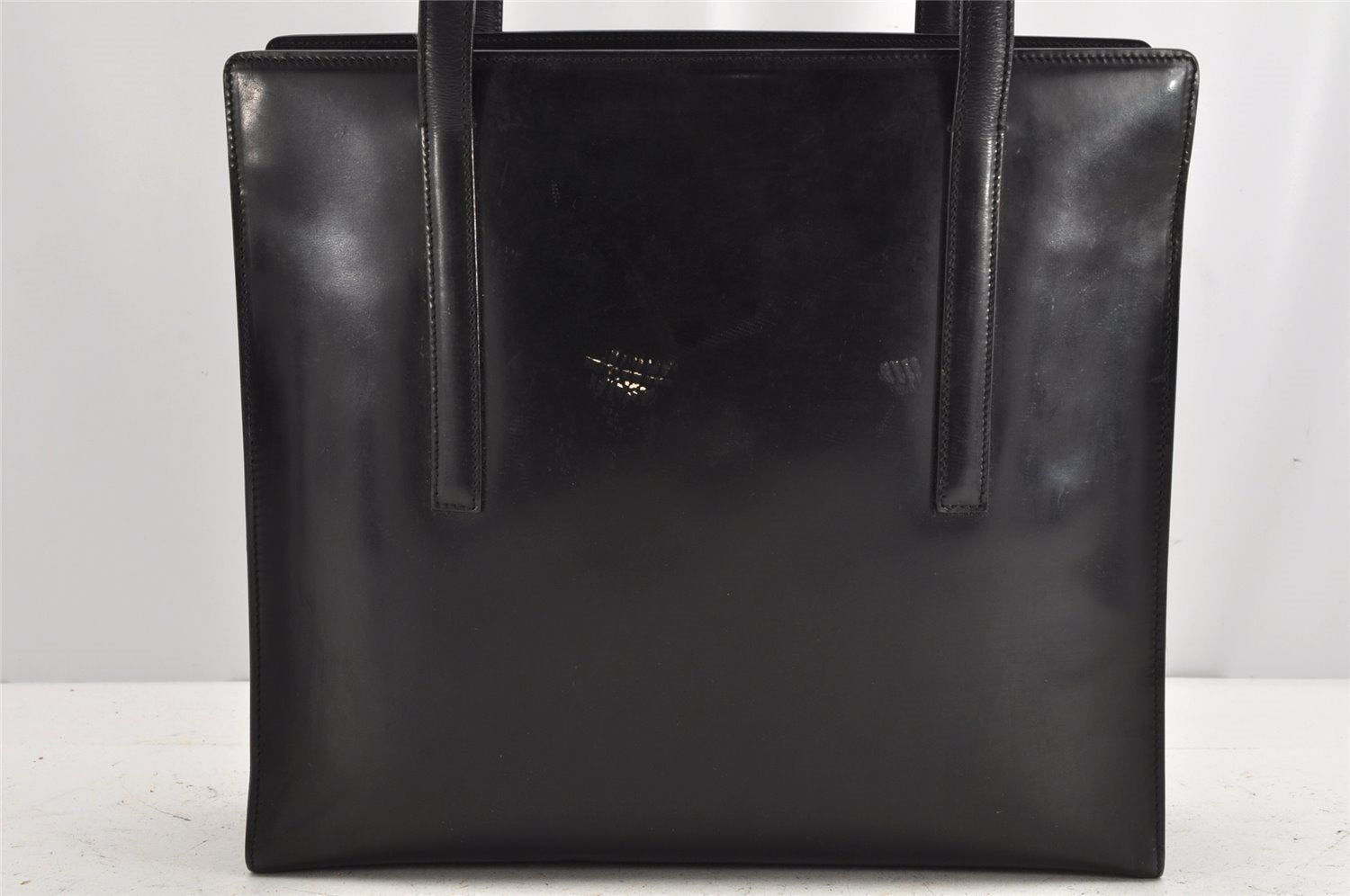 Authentic PRADA SPAZZOLATO SPOR Leather Shoulder Hand Bag B6010 Black 1372K