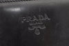 Authentic PRADA SPAZZOLATO SPOR Leather Shoulder Hand Bag B6010 Black 1372K