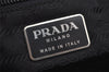 Authentic PRADA SPAZZOLATO SPOR Leather Shoulder Hand Bag B6010 Black 1372K