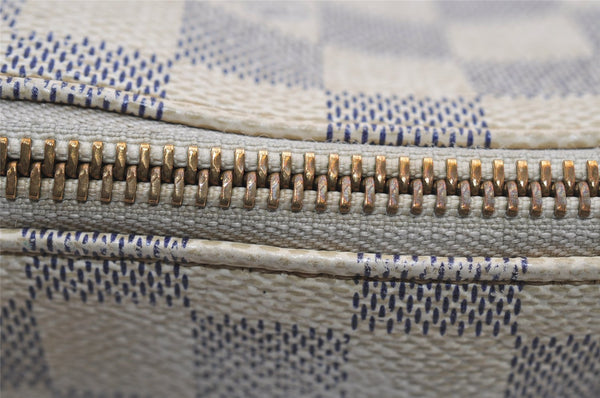 Authentic Louis Vuitton Damier Azur Totally PM Tote Bag White N41280 LV 1373I