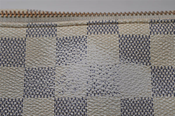 Authentic Louis Vuitton Damier Azur Totally PM Tote Bag White N41280 LV 1373I