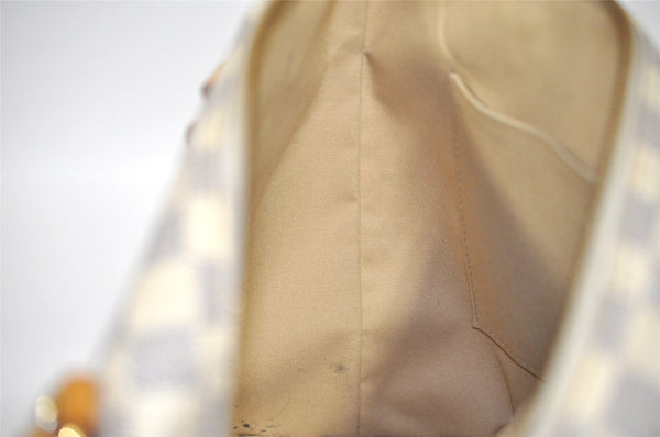 Authentic Louis Vuitton Damier Azur Totally PM Tote Bag White N41280 LV 1373I