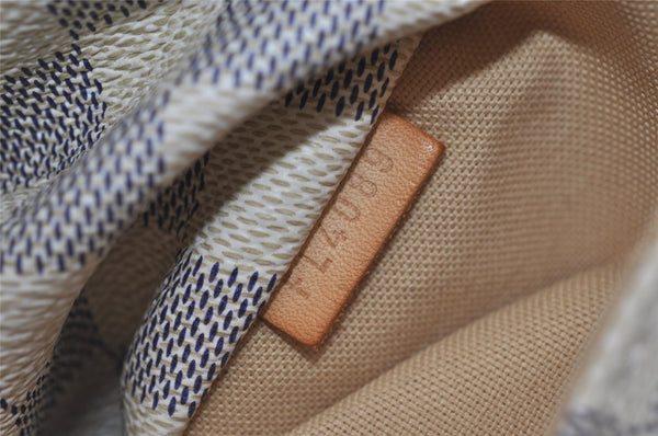 Authentic Louis Vuitton Damier Azur Totally PM Tote Bag White N41280 LV 1373I