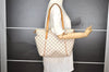Authentic Louis Vuitton Damier Azur Totally PM Tote Bag White N41280 LV 1373I