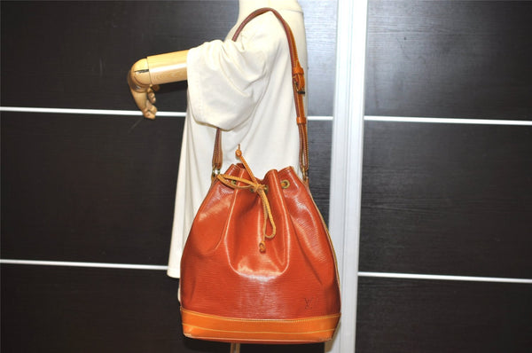 Authentic Louis Vuitton Epi Noe Bi-color Brown Drawstring Bag M44028 LV 1374I