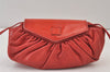 Authentic FENDI Vintage Shoulder Cross Body Bag Purse Leather Enamel Red 1376K