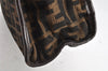 Authentic FENDI Vintage Zucca Clutch Hand Bag Purse Canvas Leather Brown 1377K