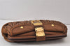 Authentic MIU MIU Vintage Matelasse Leather Clutch Hand Bag Purse Brown 1378K