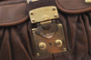 Authentic MIU MIU Vintage Matelasse Leather Clutch Hand Bag Purse Brown 1378K