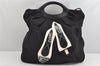 Authentic Salvatore Ferragamo Vara Nylon Leather 2Way Hand Bag Black 1379K