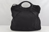 Authentic Salvatore Ferragamo Vara Nylon Leather 2Way Hand Bag Black 1379K