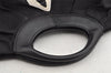 Authentic Salvatore Ferragamo Vara Nylon Leather 2Way Hand Bag Black 1379K