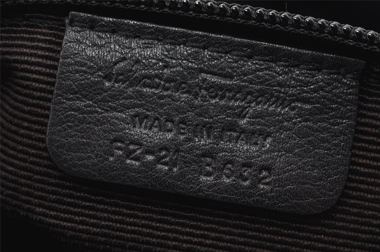 Authentic Salvatore Ferragamo Vara Nylon Leather 2Way Hand Bag Black 1379K