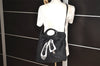 Authentic Salvatore Ferragamo Vara Nylon Leather 2Way Hand Bag Black 1379K