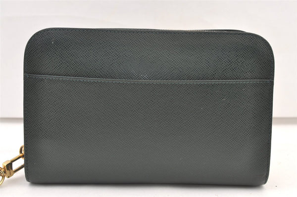 Authentic Louis Vuitton Taiga Baikal Clutch Bag Green M30184 LV 1380K