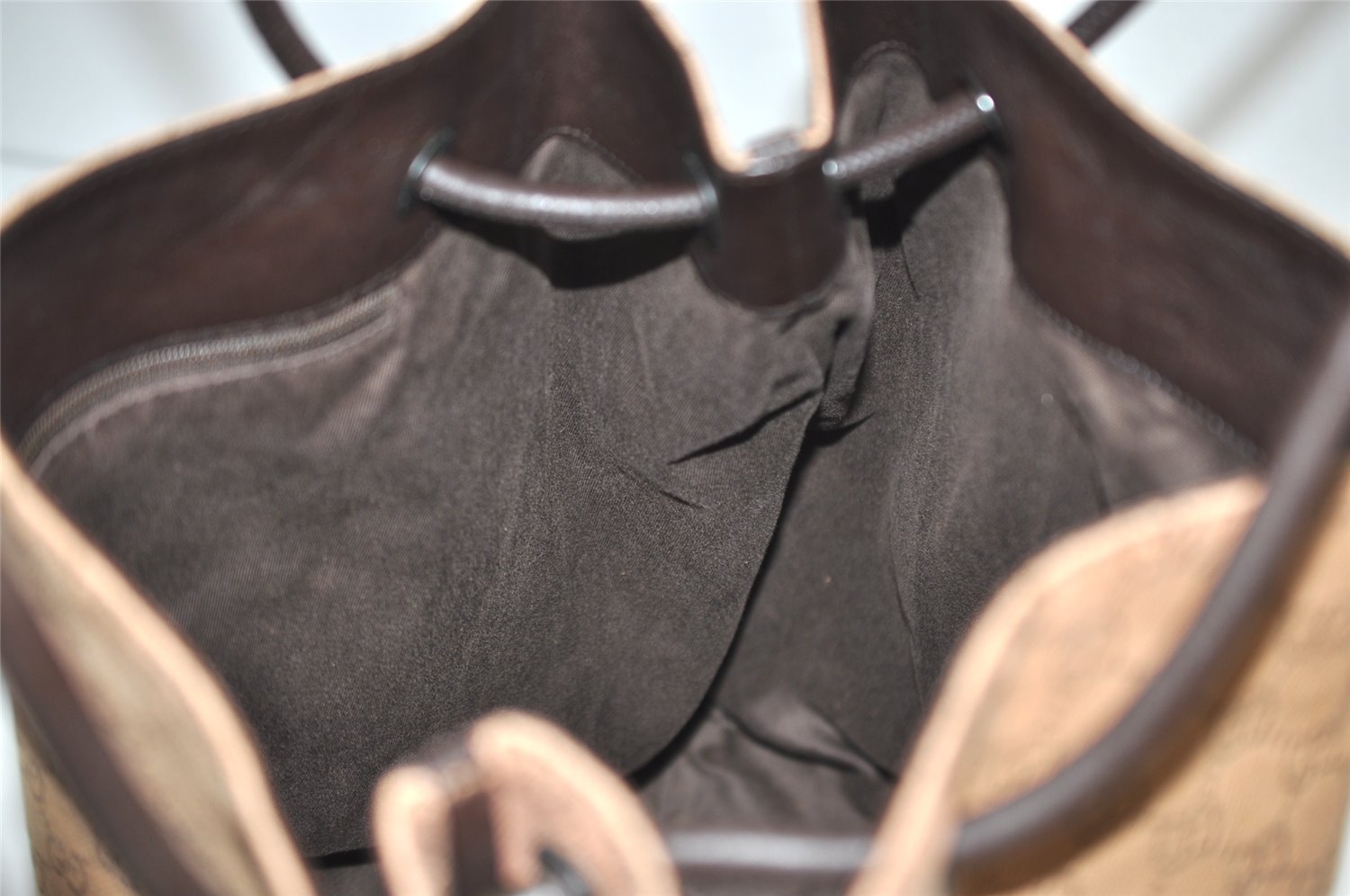 Authentic GUCCI Vintage Shoulder Tote Bag GG Canvas Leather 101340 Brown 1382I