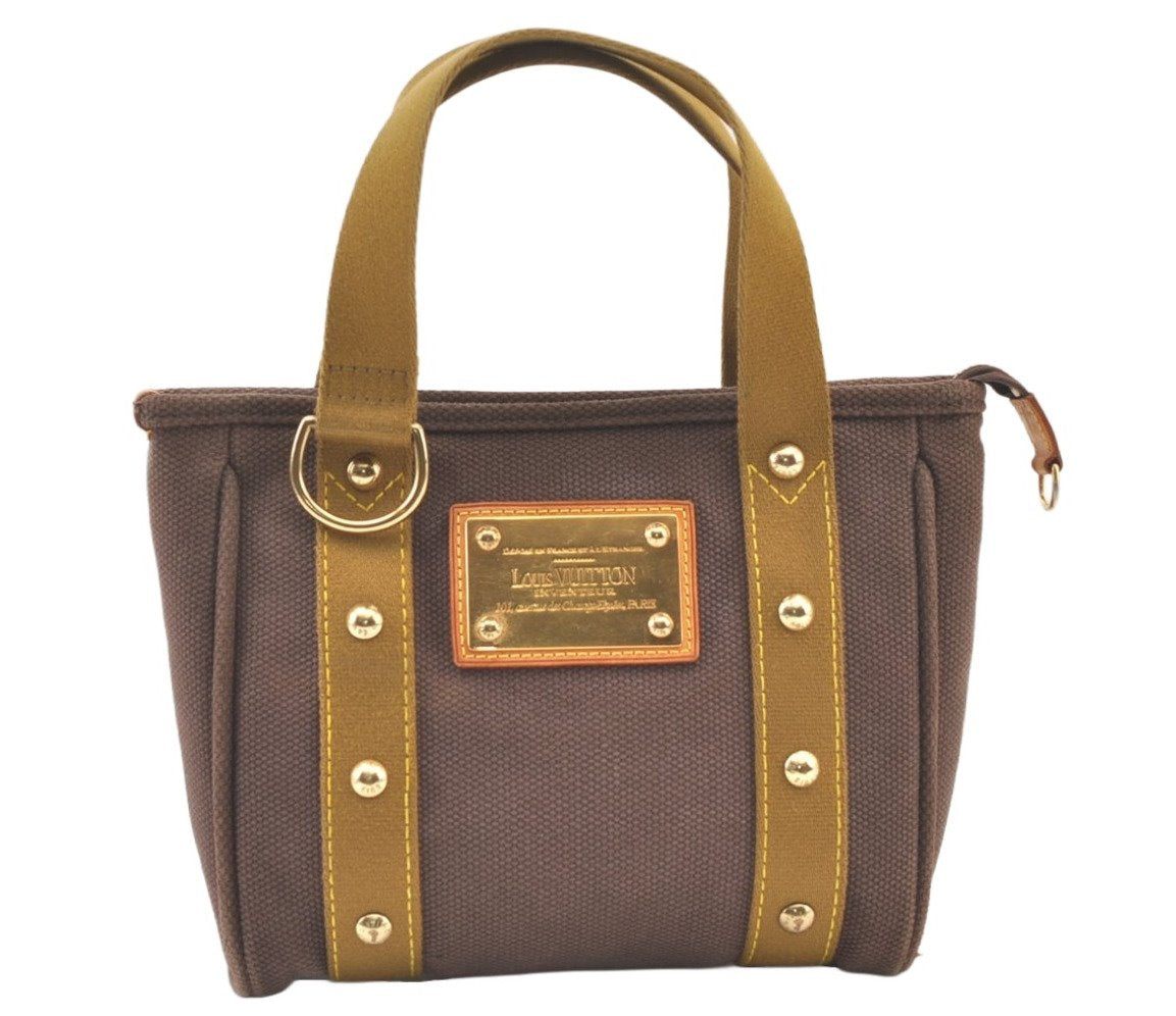 Authentic Louis Vuitton Antigua Cabas PM Hand Bag Brown M40089 LV 1382K