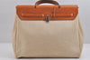 Authentic HERMES Her Bag MM 2 In 1 2Way Shoulder Hand Bag Canvas White  1384J