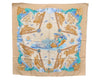 Authentic HERMES Carre 90 Scarf "Balade Oceane" Silk Beige 1386J