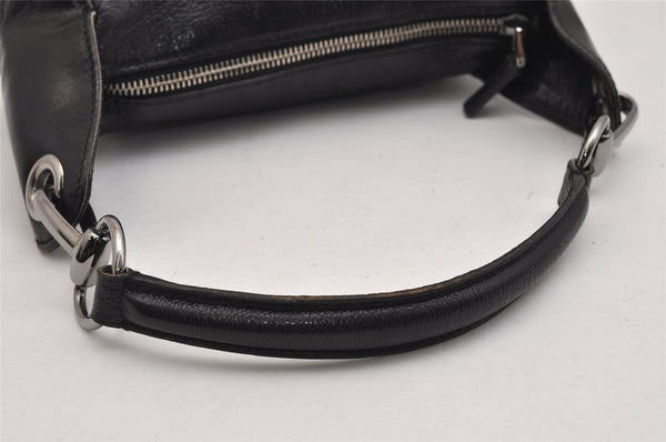 Authentic GUCCI Vintage Shoulder Hand Bag Purse Leather 113024 Black 1386K