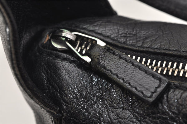 Authentic GUCCI Vintage Shoulder Hand Bag Purse Leather 113024 Black 1386K
