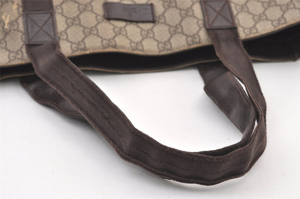 Authentic GUCCI Vintage Shoulder Tote Bag GG PVC Leather 141624 Brown 1387K