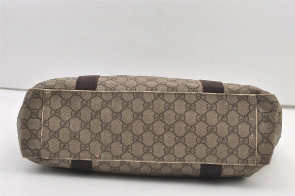 Authentic GUCCI Vintage Shoulder Tote Bag GG PVC Leather 141624 Brown 1387K
