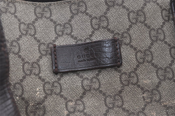Authentic GUCCI Vintage Shoulder Tote Bag GG PVC Leather 141624 Brown 1387K