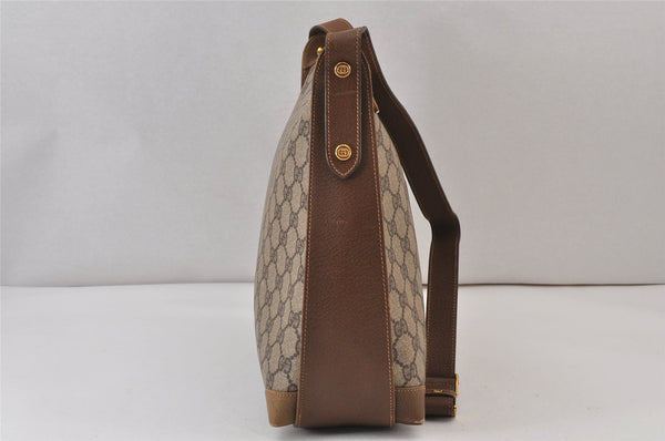 Authentic GUCCI Shoulder Cross Body Bag Purse GG PVC Leather Brown Junk 1388K