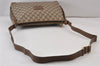 Authentic GUCCI Shoulder Cross Body Bag Purse GG PVC Leather Brown Junk 1388K