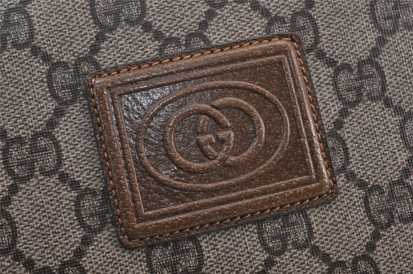 Authentic GUCCI Shoulder Cross Body Bag Purse GG PVC Leather Brown Junk 1388K