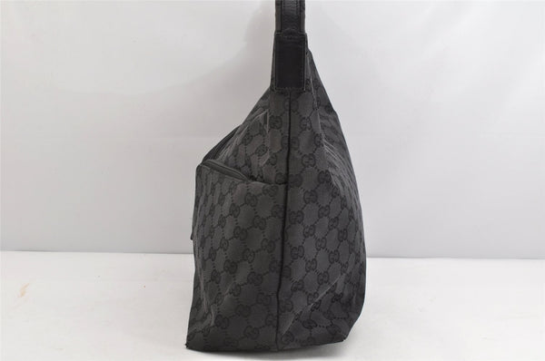 Authentic GUCCI Shoulder Hand Bag Purse GG Canvas Leather 0013380 Black 1389K