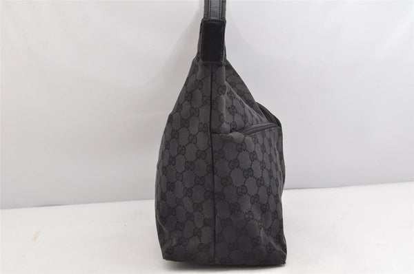 Authentic GUCCI Shoulder Hand Bag Purse GG Canvas Leather 0013380 Black 1389K