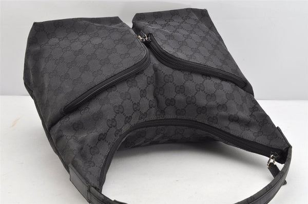 Authentic GUCCI Shoulder Hand Bag Purse GG Canvas Leather 0013380 Black 1389K