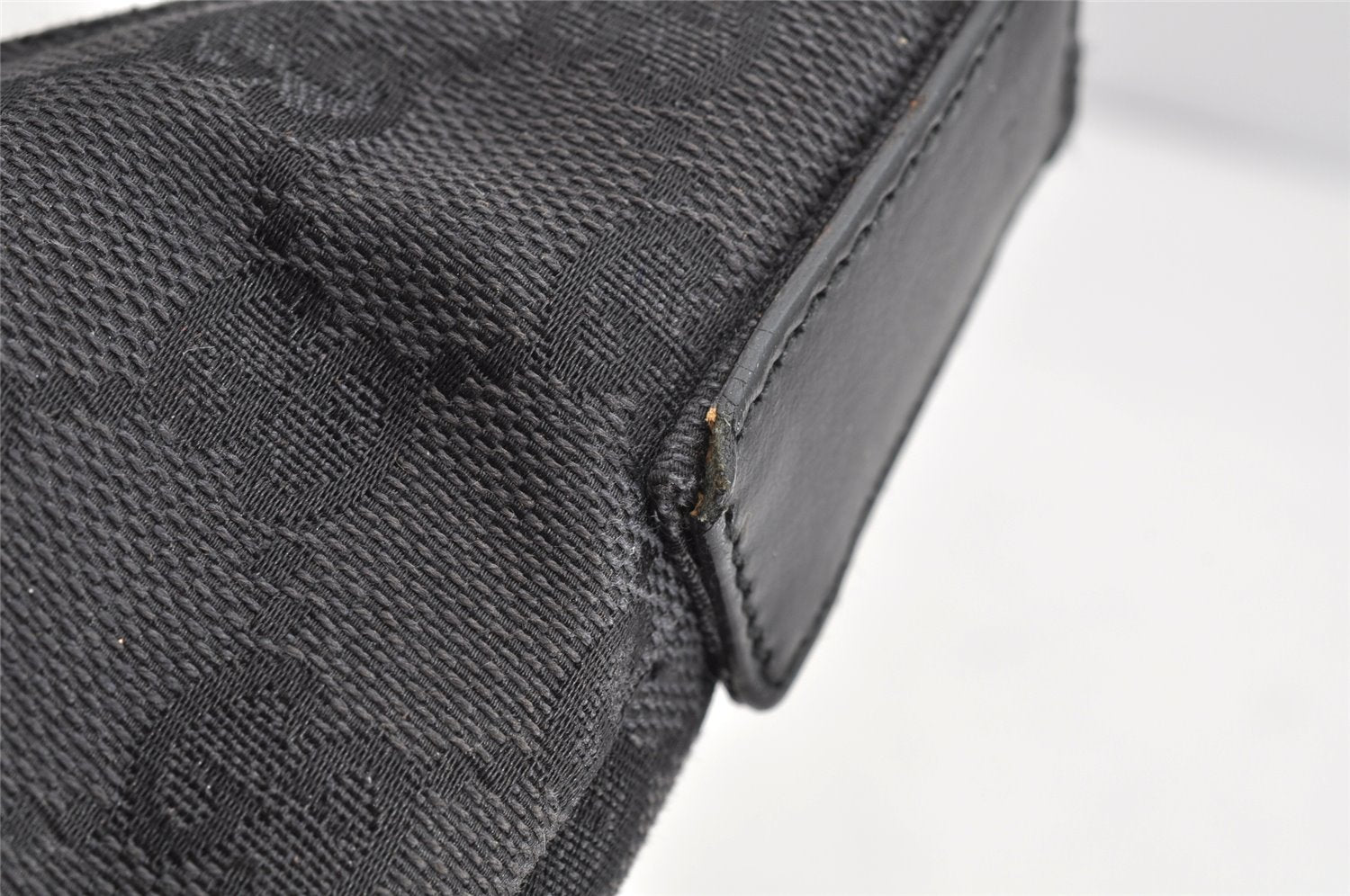 Authentic GUCCI Shoulder Hand Bag Purse GG Canvas Leather 0013380 Black 1389K