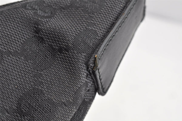 Authentic GUCCI Shoulder Hand Bag Purse GG Canvas Leather 0013380 Black 1389K