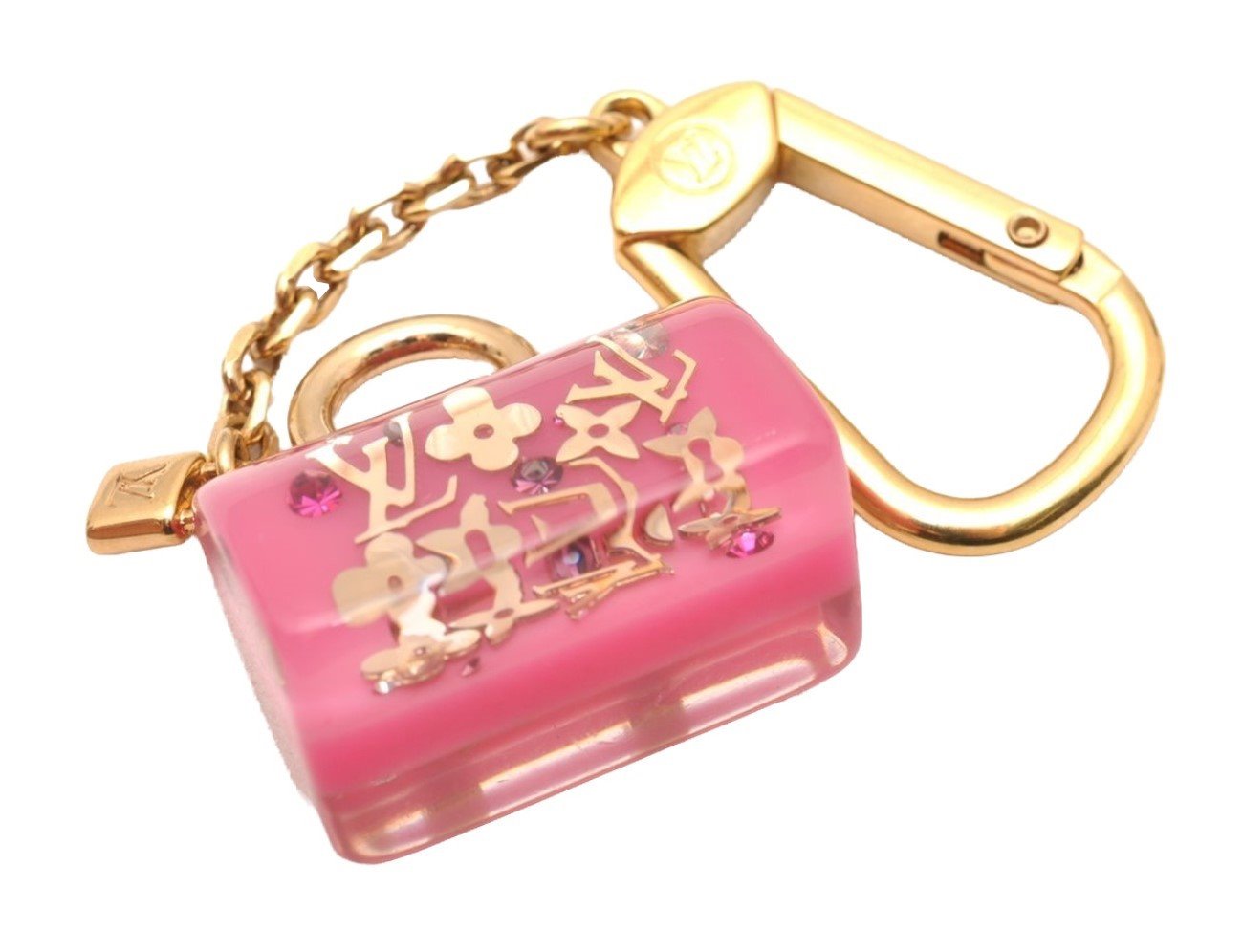 Authentic Louis Vuitton Porte Cles Speedy Unclusion Key Charm M65024 Pink 1390J