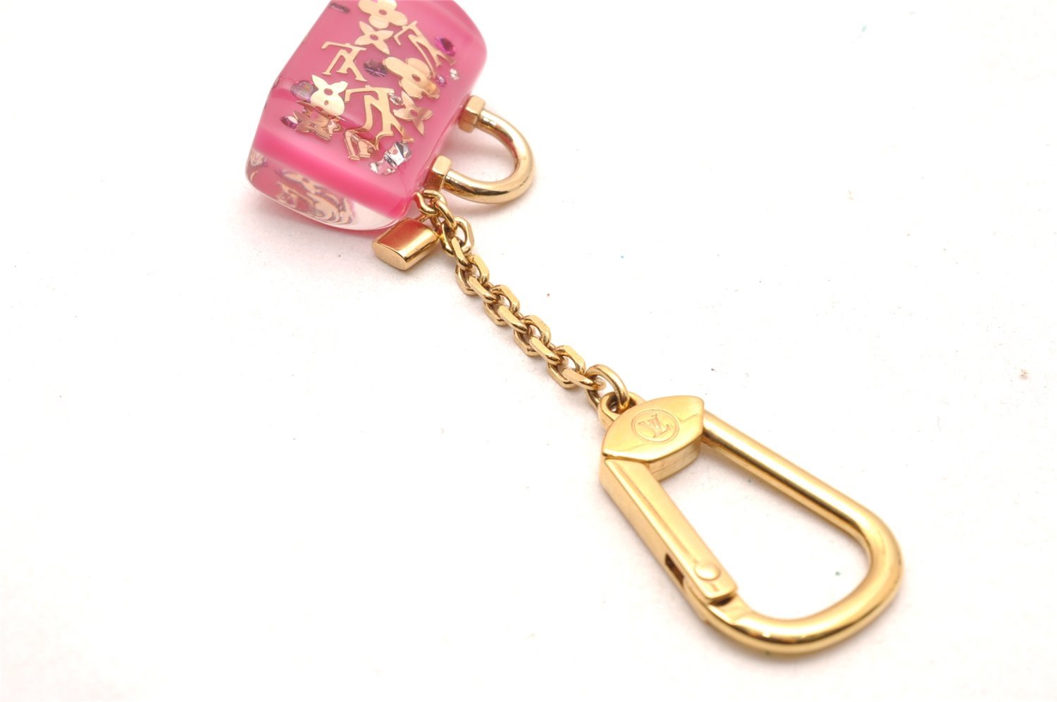 Authentic Louis Vuitton Porte Cles Speedy Unclusion Key Charm M65024 Pink 1390J