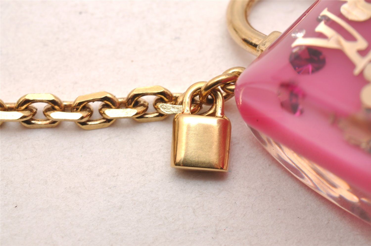 Authentic Louis Vuitton Porte Cles Speedy Unclusion Key Charm M65024 Pink 1390J