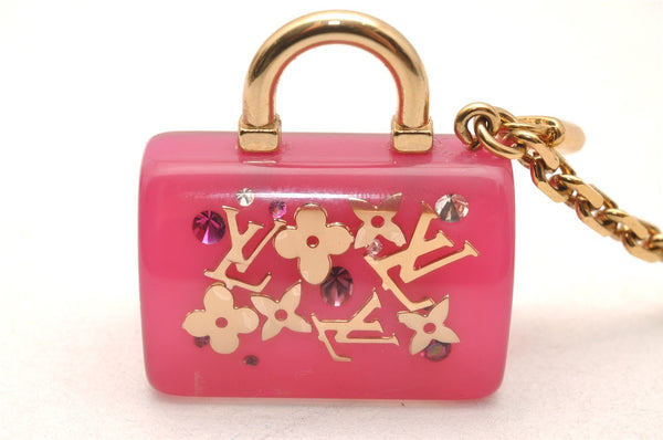 Authentic Louis Vuitton Porte Cles Speedy Unclusion Key Charm M65024 Pink 1390J