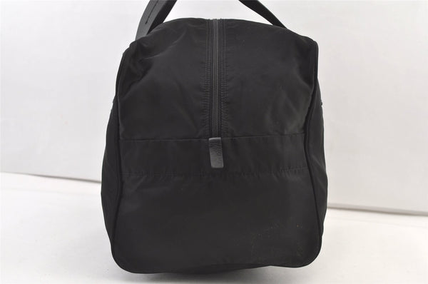 Authentic PRADA Vintage Nylon Leather Boston Hand Bag Black 1390K