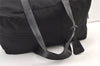 Authentic PRADA Vintage Nylon Leather Boston Hand Bag Black 1390K