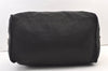Authentic PRADA Vintage Nylon Leather Boston Hand Bag Black 1390K