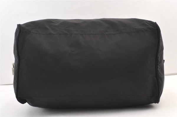 Authentic PRADA Vintage Nylon Leather Boston Hand Bag Black 1390K