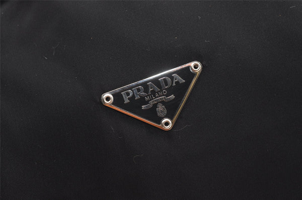 Authentic PRADA Vintage Nylon Leather Boston Hand Bag Black 1390K